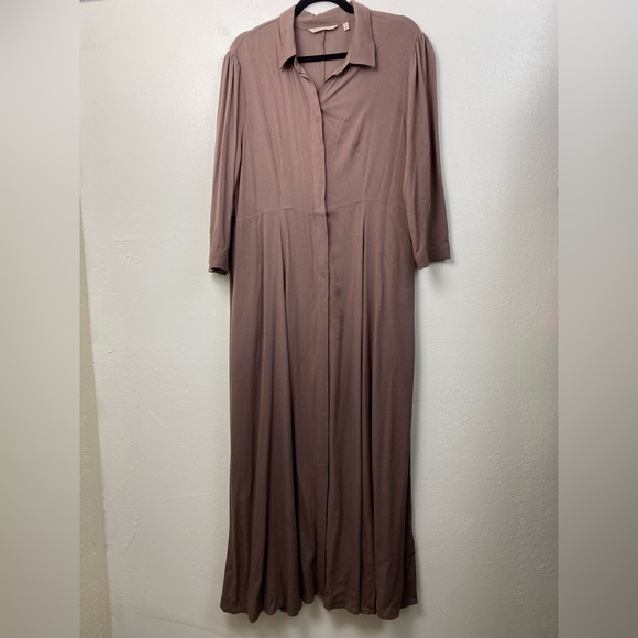 Soft Surroundings Dresses & Skirts - Soft Surroundings Brown MIDI Dress Rayon Neutral Summer Women’s Medium